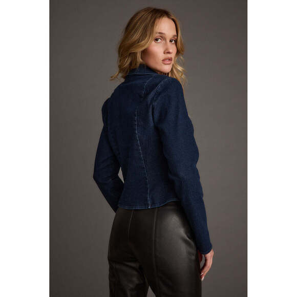 12th Tribe Taylor Open Tie Front Denim Top Size MM - Picture 3 of 3